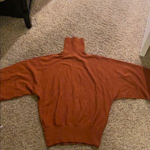 Rust colored dolman sleeve turtleneck sweater.